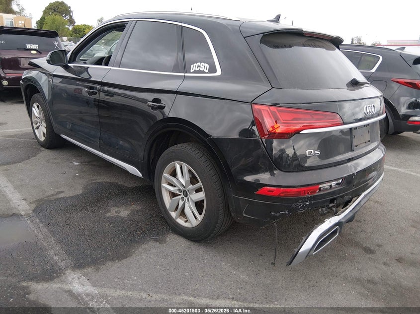 2023 Audi Q5 VIN WA1GAAFY1P2100499 IAAI salvage auction — LEFT FRONT, Salvage (California), sold $6,300 on 2026-07-29 (photo 3)