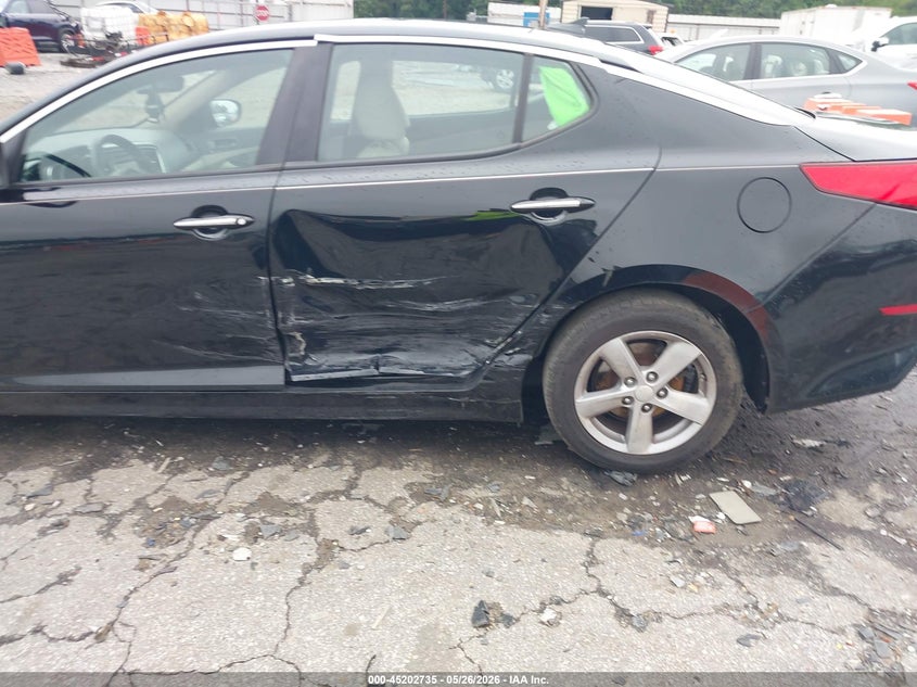 2014 Kia Optima VIN 5XXGM4A75EG282387 IAAI salvage auction — LEFT SIDE, Salvage (Georgia), sold $575 on 2026-07-22 (photo 6)