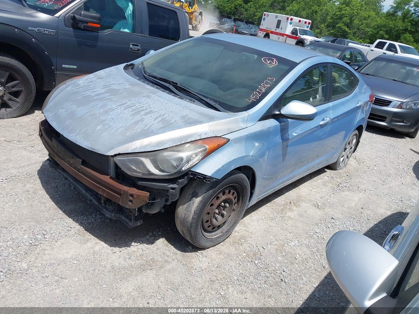 2013 Hyundai Elantra VIN KMHDH4AE0DU535626 IAAI salvage auction — NORMAL WEAR, Clear (Indiana), sold $250 on 2026-07-29 (photo 2)