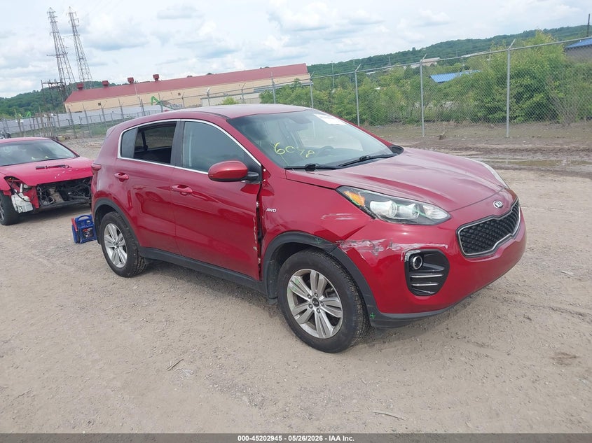2017 Kia Sportage VIN KNDPMCAC7H7296098 IAAI salvage auction — RIGHT FRONT, Salvage (Pennsylvania), sold $2,650 on 2026-07-21 (photo 1)