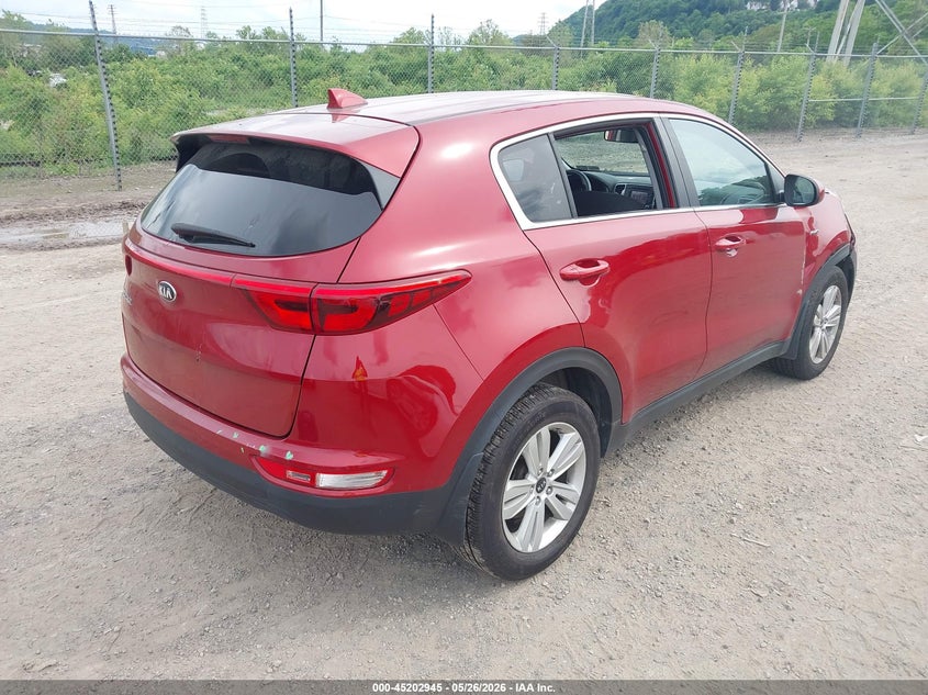 2017 Kia Sportage VIN KNDPMCAC7H7296098 IAAI salvage auction — RIGHT FRONT, Salvage (Pennsylvania), sold $2,650 on 2026-07-21 (photo 4)