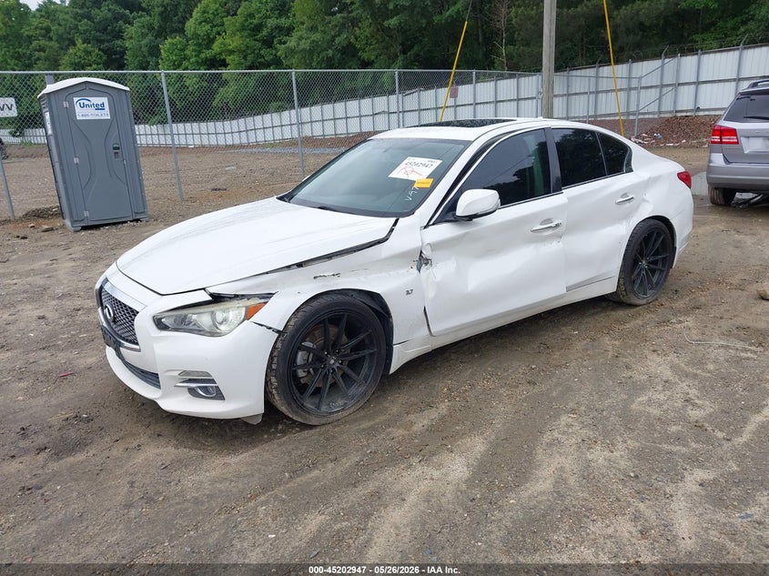 2014 Infiniti Q50 VIN JN1BV7AP9EM679767 IAAI salvage auction — LEFT SIDE, Salvage (Georgia), sold $1,275 on 2026-07-16 (photo 2)