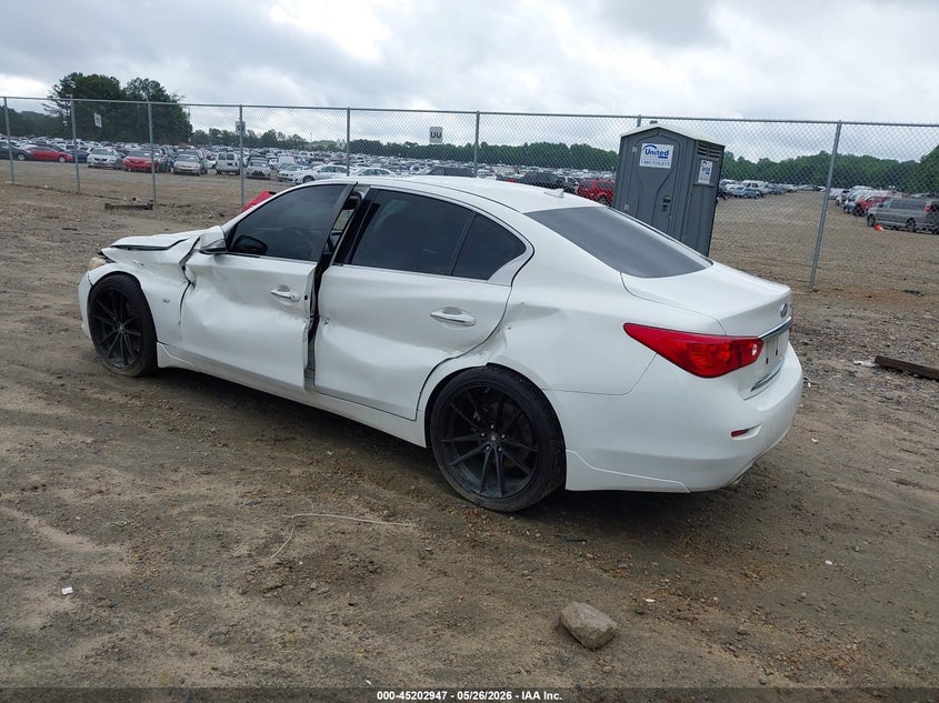 2014 Infiniti Q50 VIN JN1BV7AP9EM679767 IAAI salvage auction — LEFT SIDE, Salvage (Georgia), sold $1,275 on 2026-07-16 (photo 3)
