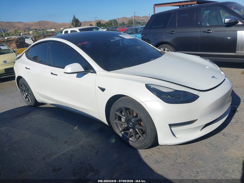 2021 Tesla Model 3 VIN 5YJ3E1EA1MF002756 IAAI salvage auction — REAR END, Clear (California), sold $4,700 on 2026-07-30 (photo 1)