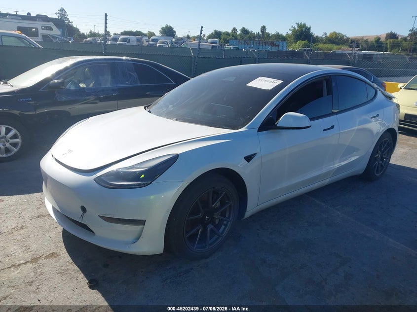 2021 Tesla Model 3 VIN 5YJ3E1EA1MF002756 IAAI salvage auction — REAR END, Clear (California), sold $4,700 on 2026-07-30 (photo 2)