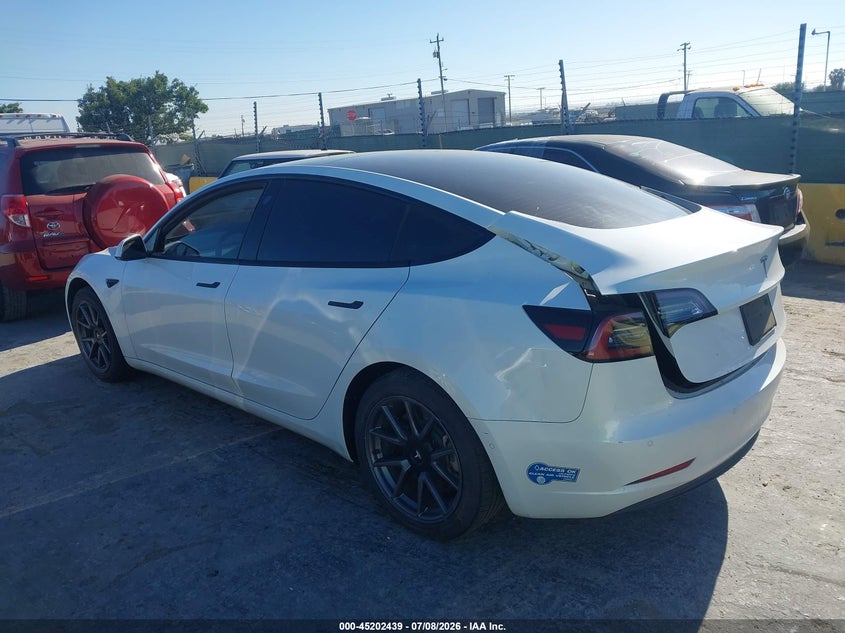 2021 Tesla Model 3 VIN 5YJ3E1EA1MF002756 IAAI salvage auction — REAR END, Clear (California), sold $4,700 on 2026-07-30 (photo 3)