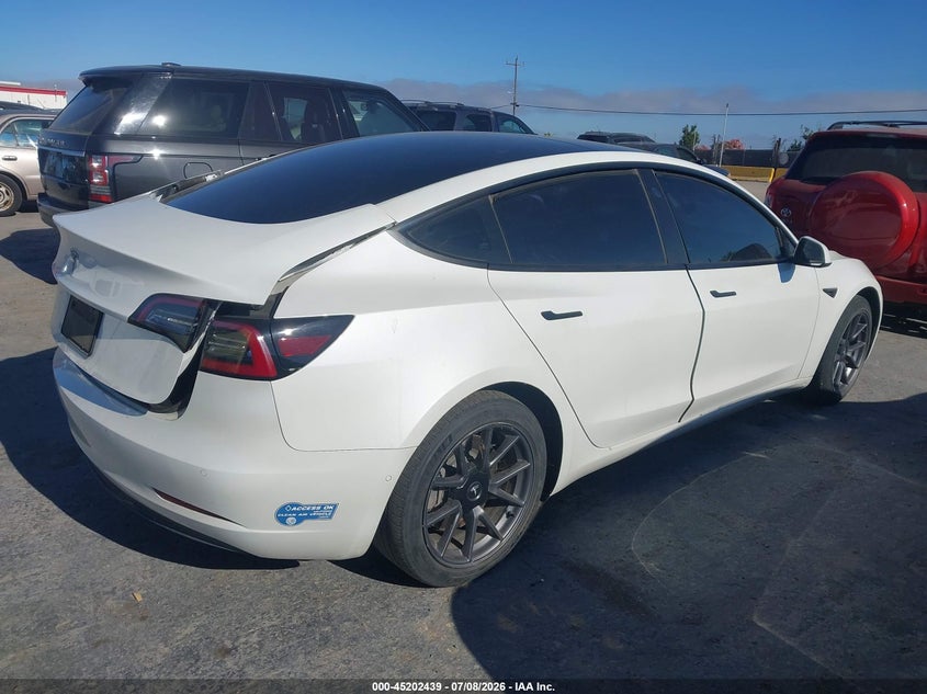 2021 Tesla Model 3 VIN 5YJ3E1EA1MF002756 IAAI salvage auction — REAR END, Clear (California), sold $4,700 on 2026-07-30 (photo 4)