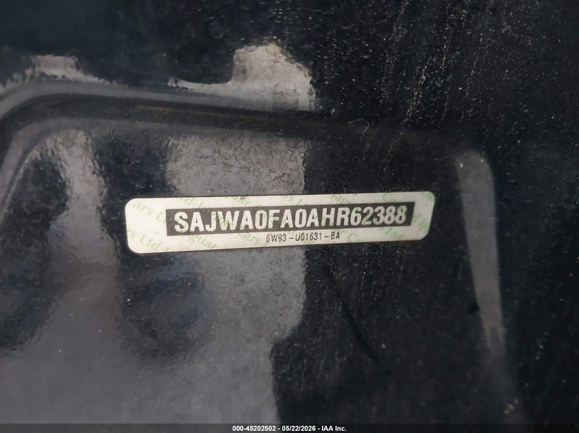 2010 Jaguar Xf VIN SAJWA0FA0AHR62388 IAAI salvage auction — NORMAL WEAR, Repossession Paperwork (Georgia), sold $300 on 2026-07-15 (photo 9)