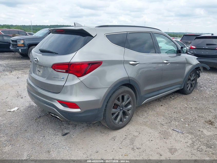 2018 Hyundai Santa fe VIN 5XYZW4LA2JG517751 IAAI salvage auction — RIGHT FRONT, Salvage Title, sold $3,350 on 2026-07-07 (photo 4)