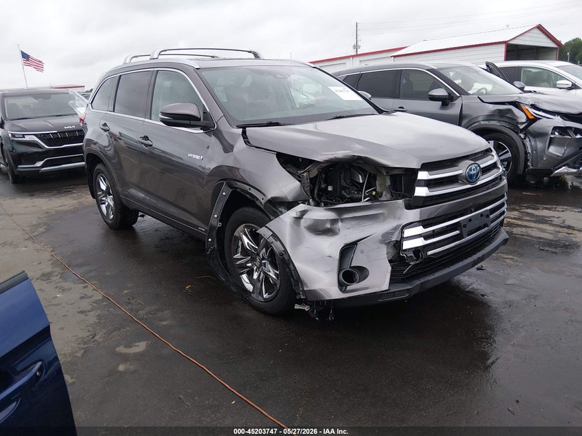2018 Toyota Highlander VIN 5TDDGRFH9JS047458 IAAI salvage auction — FRONT END, Salvage (Illinois), sold $8,600 on 2026-07-15 (photo 1)