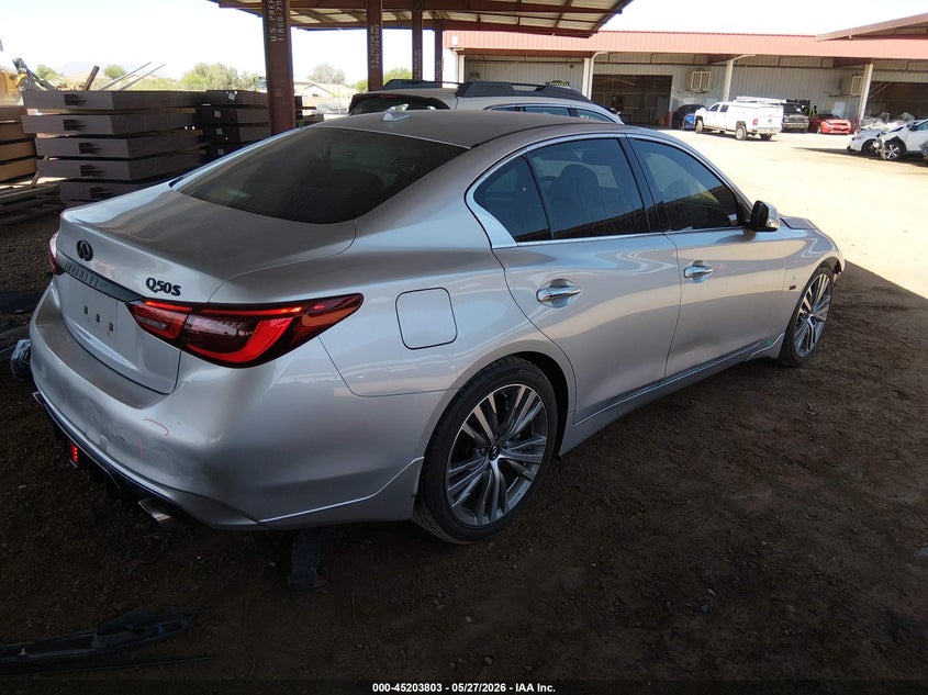 2018 Infiniti Q50 VIN JN1EV7AP4JM365483 IAAI salvage auction — FRONT END, Salvage Title, sold $4,150 on 2026-07-21 (photo 4)