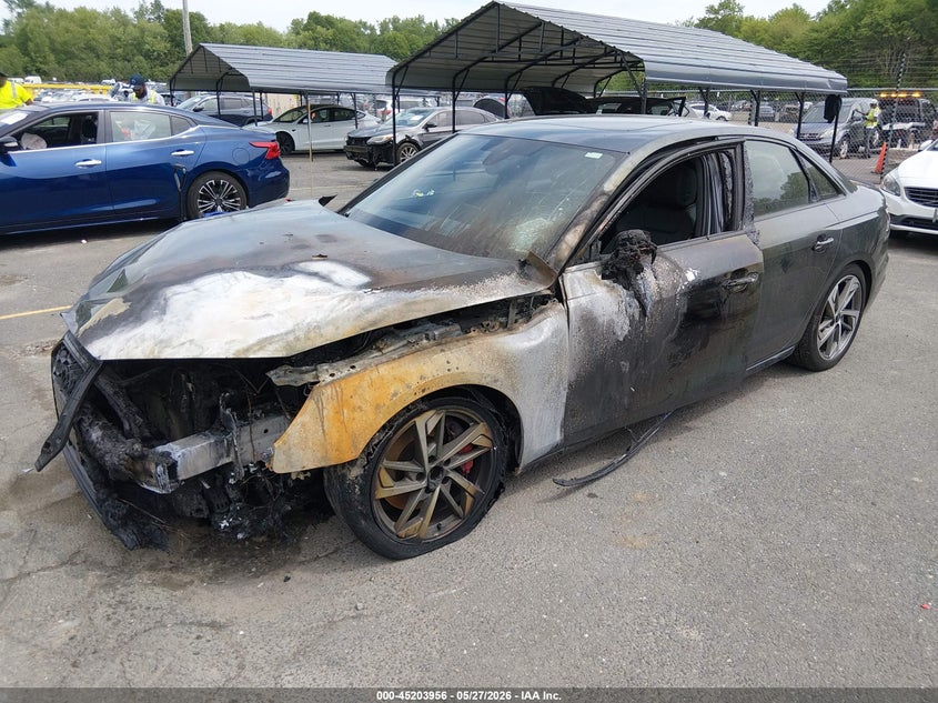 2024 Audi A4 VIN WAUEAAF40RN003559 IAAI salvage auction — Burn Engine, Salvage Title, sold $4,050 on 2026-07-09 (photo 2)