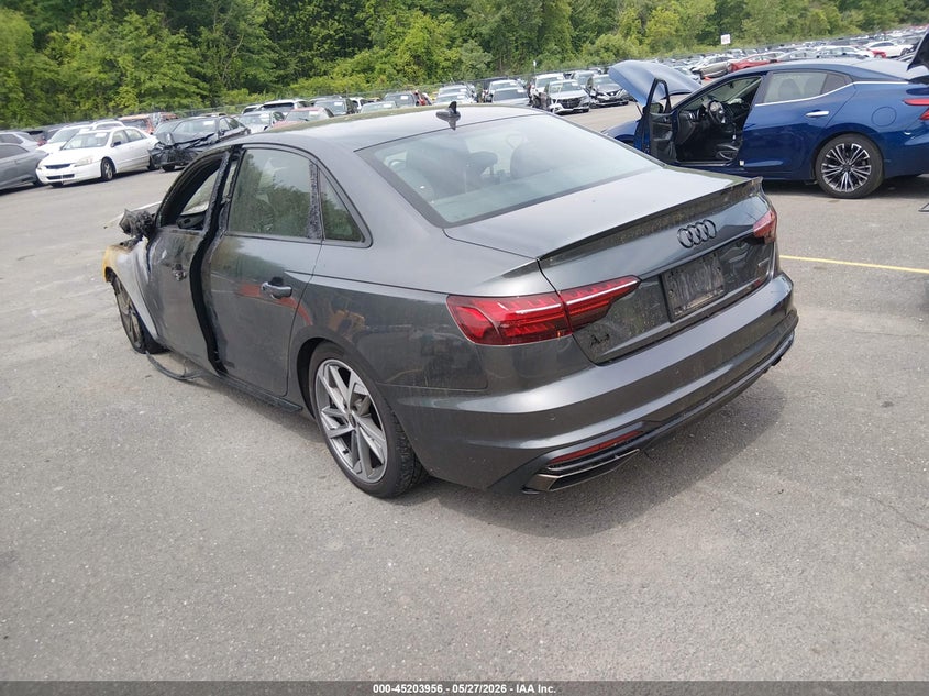 2024 Audi A4 VIN WAUEAAF40RN003559 IAAI salvage auction — Burn Engine, Salvage Title, sold $4,050 on 2026-07-09 (photo 3)