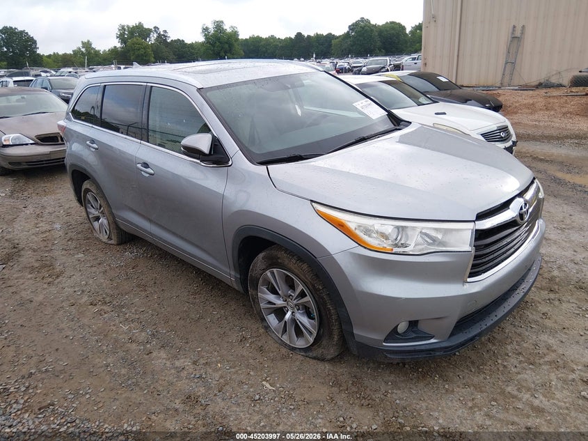 2014 Toyota Highlander VIN 5TDKKRFH7ES025180 IAAI salvage auction — LEFT SIDE, Salvage (North Carolina), sold $7,200 on 2026-07-06 (photo 1)