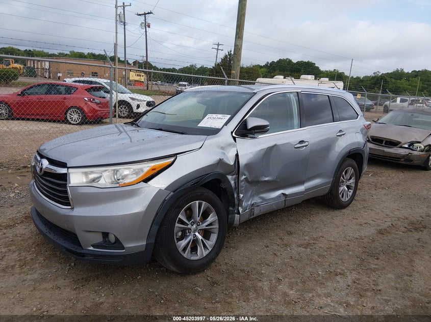 2014 Toyota Highlander VIN 5TDKKRFH7ES025180 IAAI salvage auction — LEFT SIDE, Salvage (North Carolina), sold $7,200 on 2026-07-06 (photo 2)