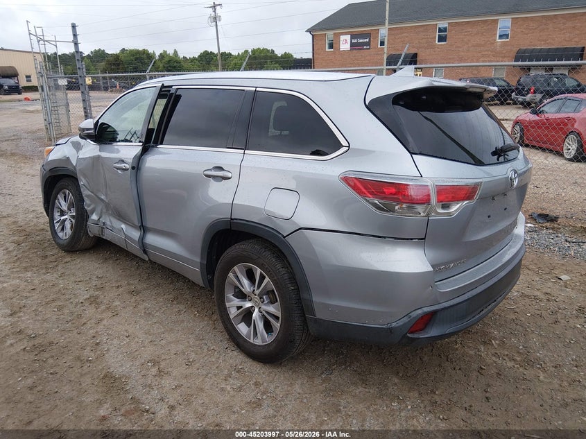 2014 Toyota Highlander VIN 5TDKKRFH7ES025180 IAAI salvage auction — LEFT SIDE, Salvage (North Carolina), sold $7,200 on 2026-07-06 (photo 3)