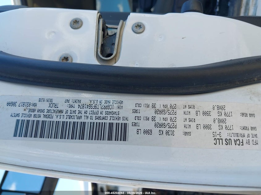 2015 Ram 1500 VIN 1C6RR7LT9FS641874 IAAI salvage auction — LEFT FRONT, Salvage Title, sold $3,150 on 2026-08-28 (photo 9)