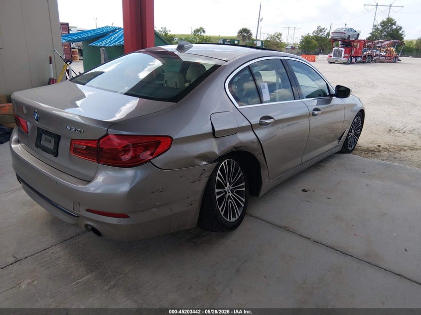 2017 BMW 5er VIN WBAJA5C34HG893763 IAAI salvage auction — RIGHT REAR, Rebuildable (Florida), sold $7,500 on 2026-07-07 (photo 4)