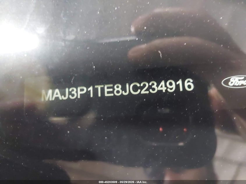 2018 Ford Ecosport VIN MAJ3P1TE8JC234916 IAAI salvage auction — HAIL, Salvage Title, sold $2,350 on 2026-07-26 (photo 9)