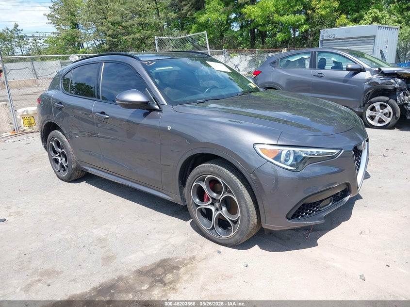 2023 Alfa romeo Stelvio VIN ZASPAKBN0P7D54187 IAAI salvage auction — REAR END, Mv-907A (New York), sold $13,325 on 2026-07-07 (photo 1)