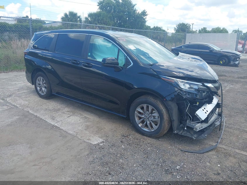 2025 Toyota Sienna VIN 5TDKRKEC6SS231823 IAAI salvage auction — FRONT END, Certificate Of Destruction (Florida), sold $4,950 on 2026-07-15 (photo 1)
