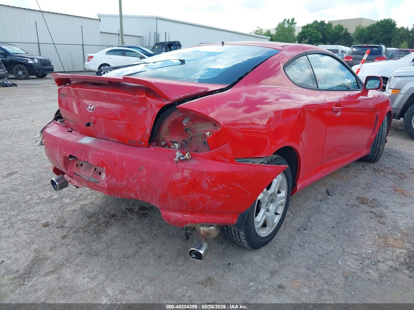 2003 Hyundai Tiburon VIN KMHHN65F43U102088 IAAI salvage auction — REAR END, Clear (Oklahoma), sold $125 on 2026-07-22 (photo 4)