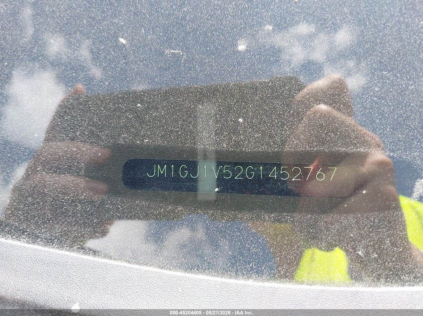 2016 Mazda 6 VIN JM1GJ1V52G1452767 IAAI salvage auction — HAIL, Salvage Title, sold $2,300 on 2026-07-06 (photo 9)