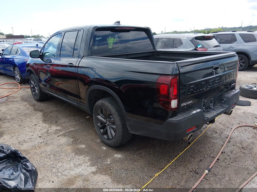 2025 Honda Ridgeline VIN 5FPYK3F16SB034132 IAAI salvage auction — FRONT END, Clear (Oklahoma), sold $9,100 on 2026-07-28 (photo 3)