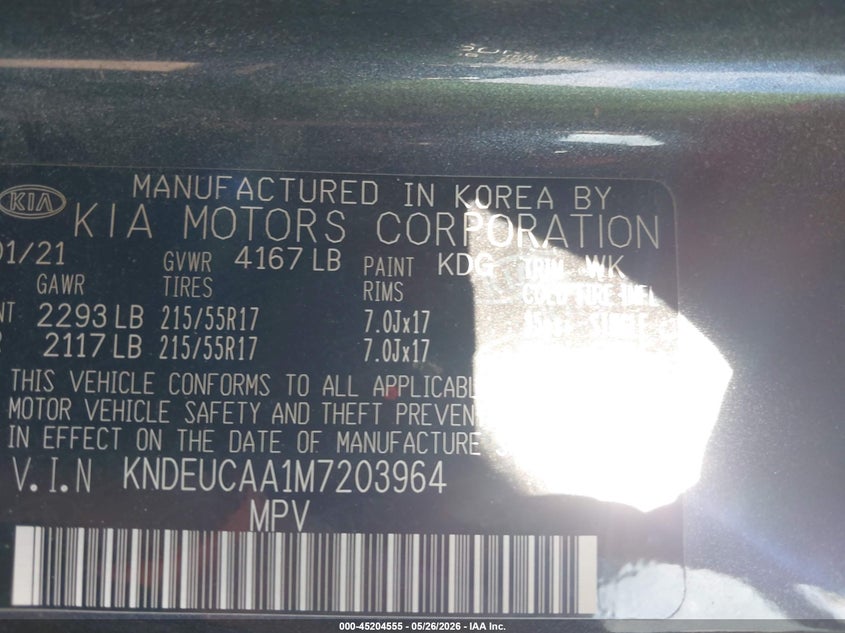 2021 Kia Seltos VIN KNDEUCAA1M7203964 IAAI salvage auction — FRONT END, Salvage (Iowa), sold $4,175 on 2026-07-26 (photo 9)