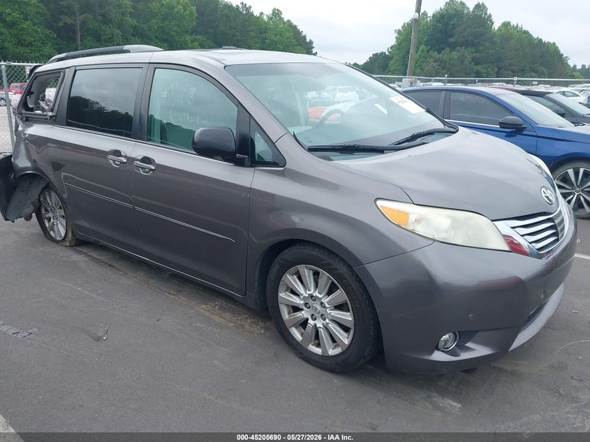 2012 Toyota Sienna VIN 5TDYK3DC1CS261271 IAAI salvage auction — REAR END, Salvage (North Carolina), sold $825 on 2026-07-15 (photo 1)