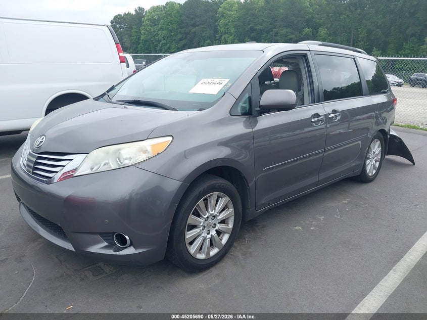 2012 Toyota Sienna VIN 5TDYK3DC1CS261271 IAAI salvage auction — REAR END, Salvage (North Carolina), sold $825 on 2026-07-15 (photo 2)
