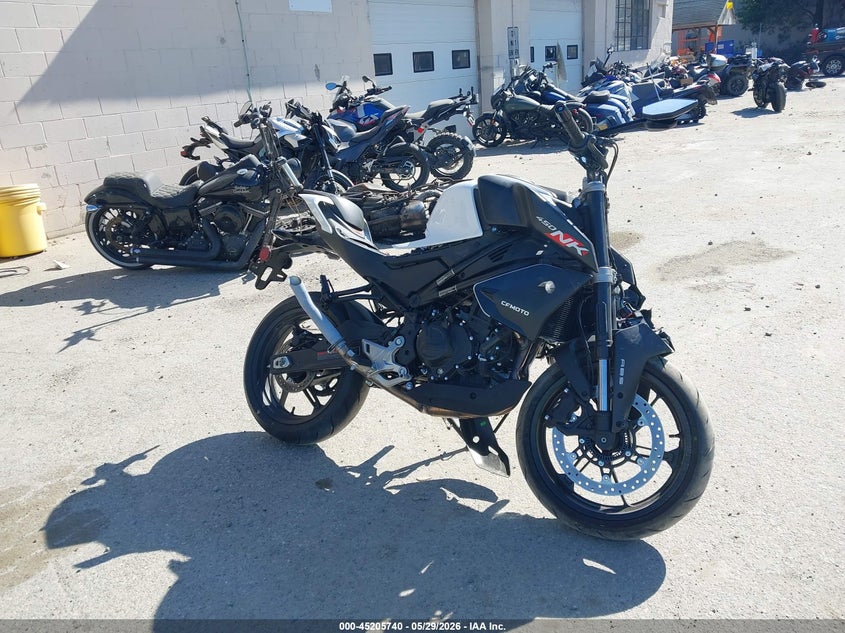 2025 Cf moto 450nk VIN LCEPESLB9S6002001 IAAI salvage auction — FRONT END, Salvage (New Hampshire), sold $25 on 2026-09-16 (photo 1)