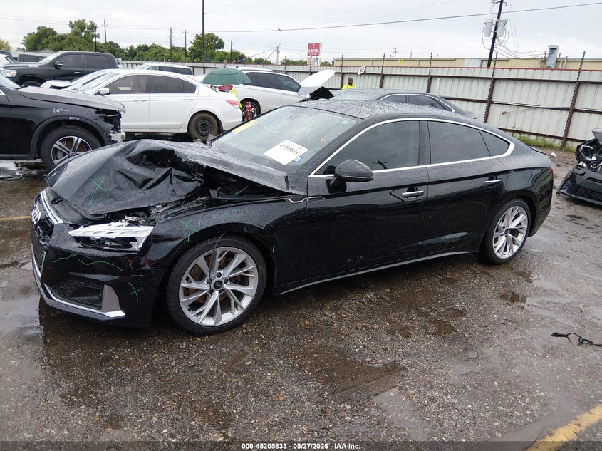 2022 Audi A5 VIN WAUCBCF5XNA034179 IAAI salvage auction — LEFT FRONT, Original (Texas), sold $10,500 on 2026-08-22 (photo 2)