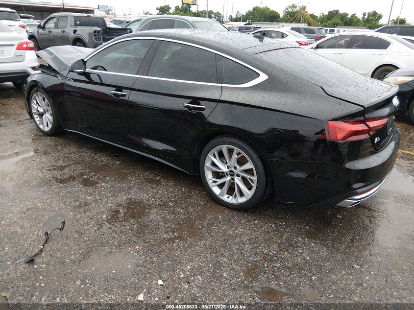 2022 Audi A5 VIN WAUCBCF5XNA034179 IAAI salvage auction — LEFT FRONT, Original (Texas), sold $10,500 on 2026-08-22 (photo 3)