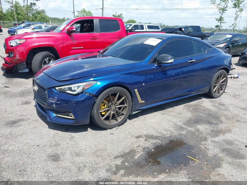 2017 Infiniti Q60 VIN JN1EV7EKXHM360250 IAAI salvage auction — FRONT & REAR, Salvage Title, sold $3,300 on 2026-07-09 (photo 2)