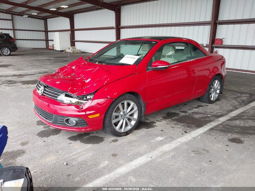 2014 Volkswagen Eos VIN WVWBW8AH0EV001279 IAAI salvage auction — FRONT & REAR, Salvage (Indiana), sold $1,000 on 2026-07-09 (photo 2)