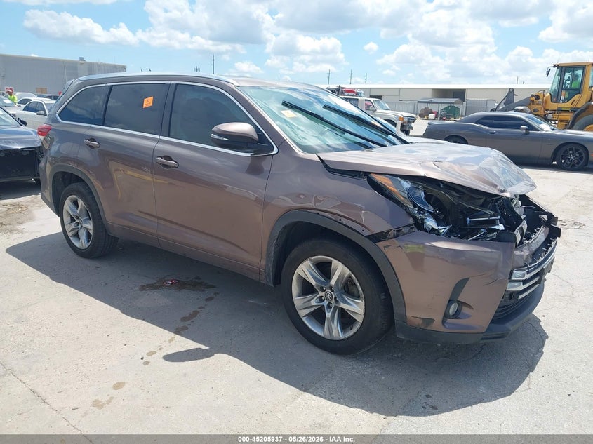2017 Toyota Highlander VIN 5TDYZRFH3HS225631 IAAI salvage auction — FRONT END, Original (Texas), sold $5,900 on 2026-07-17 (photo 1)