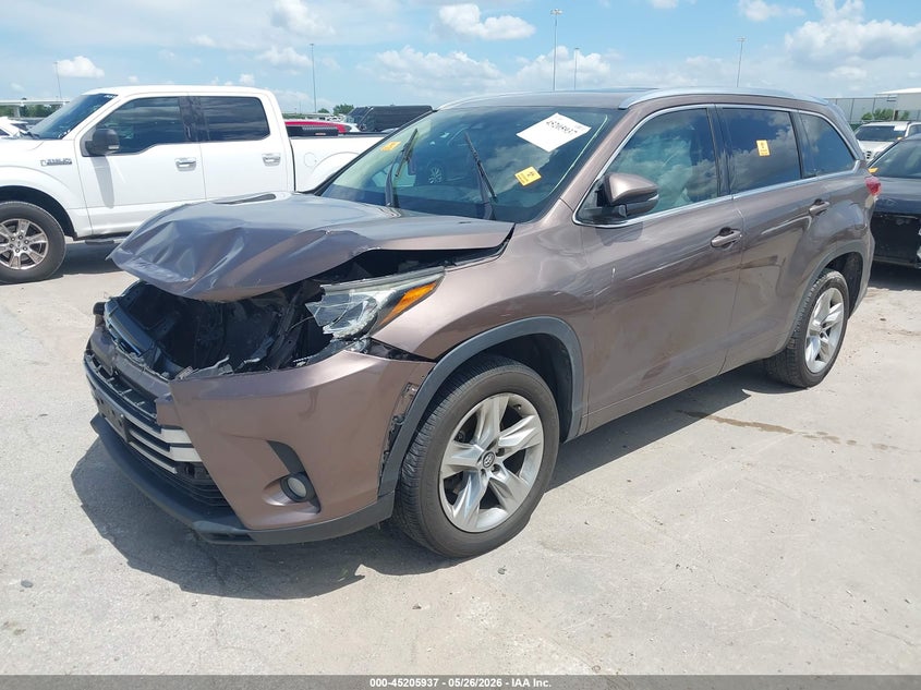 2017 Toyota Highlander VIN 5TDYZRFH3HS225631 IAAI salvage auction — FRONT END, Original (Texas), sold $5,900 on 2026-07-17 (photo 2)