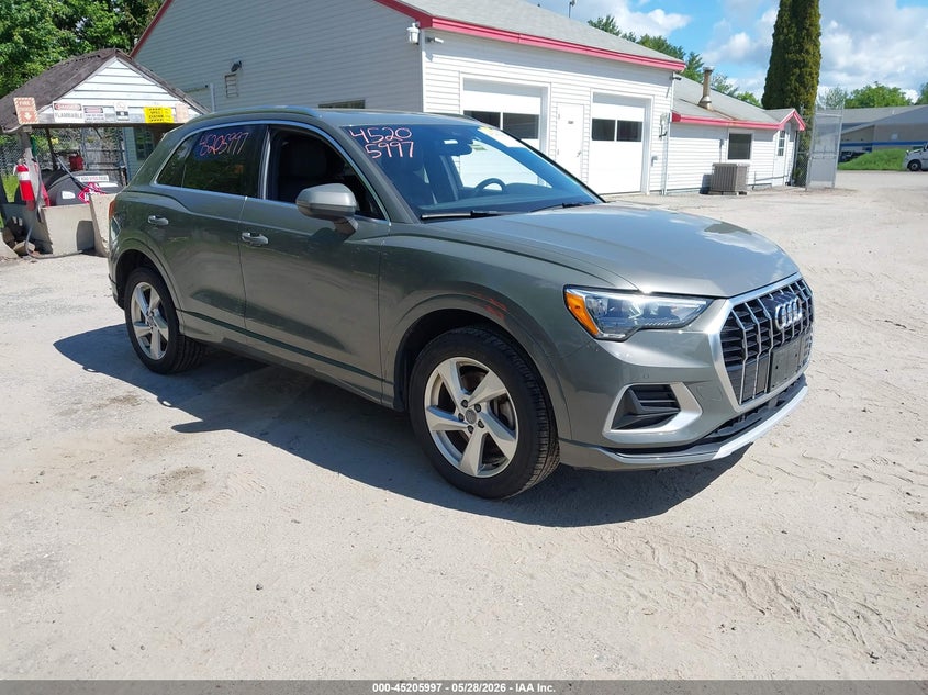 2020 Audi Q3 VIN WA1AECF37L1107628 IAAI salvage auction — LEFT SIDE, Salvage (Maine), sold $10,200 on 2026-07-06 (photo 1)