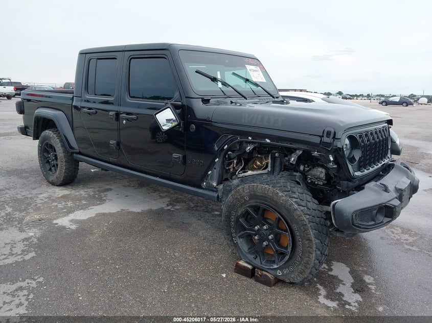 2024 Jeep Gladiator VIN 1C6HJTAG9RL101912 IAAI salvage auction — SIDE, Original (Texas), sold $10,300 on 2026-08-01 (photo 1)