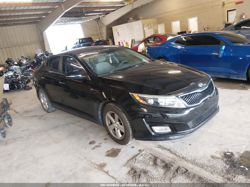 2015 Kia Optima VIN 5XXGM4A79FG510280 IAAI salvage auction — LEFT SIDE, Clear (Tennessee), sold $725 on 2026-07-06 (photo 1)
