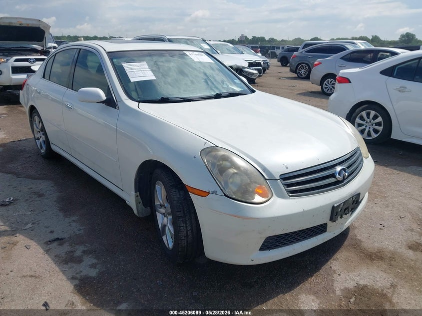2006 Infiniti G VIN JNKCV51E16M505339 IAAI salvage auction — REAR END, Salvage (Texas), sold $650 on 2026-07-28 (photo 1)