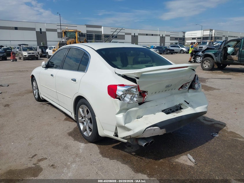2006 Infiniti G VIN JNKCV51E16M505339 IAAI salvage auction — REAR END, Salvage (Texas), sold $650 on 2026-07-28 (photo 3)