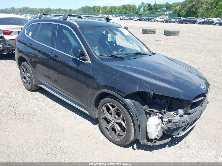2018 BMW X1 VIN WBXHT3C34J5L28806 IAAI salvage auction — FRONT & REAR, Wait Title, sold $1,575 on 2026-08-04 (photo 1)