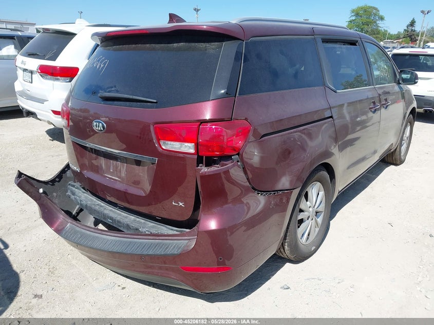 2017 Kia SEDONA VIN KNDMB5C19H6244204 IAAI salvage auction — LEFT SIDE, Salvage Title, sold $1,550 on 2026-07-14 (photo 4)