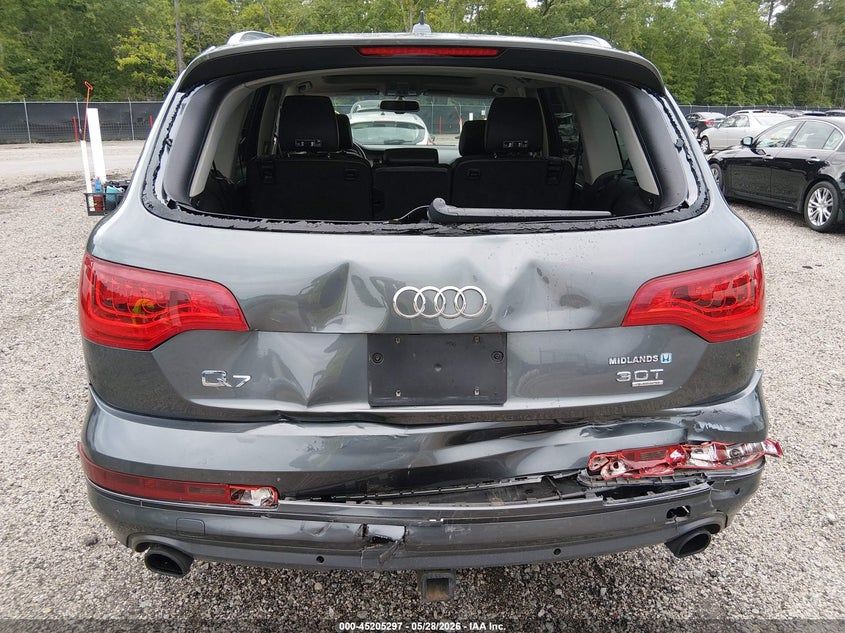 2015 Audi Q7 VIN WA1LGAFE7FD027791 IAAI salvage auction — FRONT & REAR, Salvage (South Carolina), sold $1,550 on 2026-07-29 (photo 6)