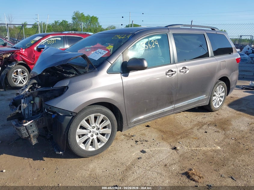 2015 Toyota Sienna VIN 5TDJK3DC5FS106437 IAAI salvage auction — FRONT END, Junk Bill Of Sale Mv2459 (Wisconsin), sold $1,200 on 2026-07-24 (photo 2)