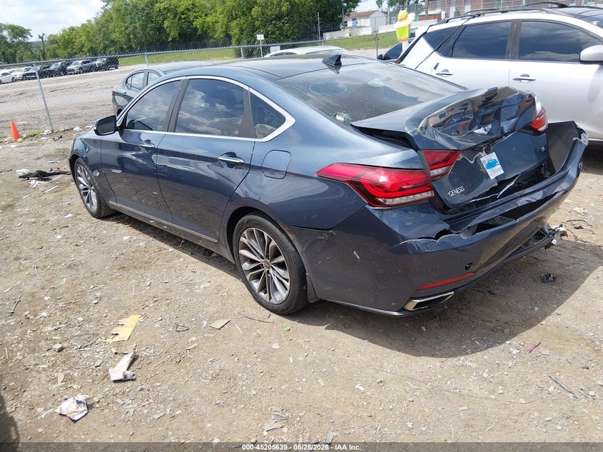 2015 Hyundai Genesis VIN KMHGN4JEXFU083774 IAAI salvage auction — REAR END, Salvage Title, sold $2,250 on 2026-07-23 (photo 3)