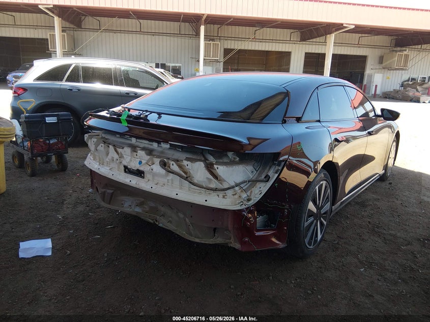 2023 Lucid Air VIN 50EA1PFA9PA007068 IAAI salvage auction — REAR END, Wait Title, sold $13,000 on 2026-08-20 (photo 4)