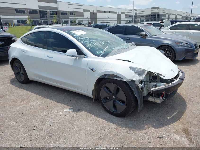 2018 Tesla Model 3 VIN 5YJ3E1EB1JF094875 IAAI salvage auction — FRONT END, Original (Texas), sold $3,350 on 2026-07-09 (photo 1)